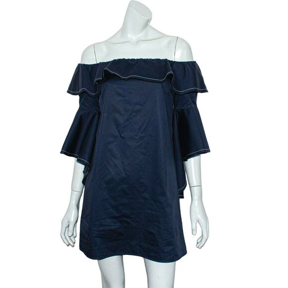 ALEXIS Women's Drape Sleeve RACHEL Mini Dress Blue Small - Picture 1 of 10